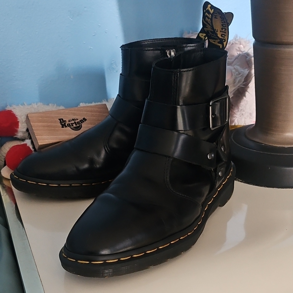 Dr. Martens Black Ankle Boots with Buckle